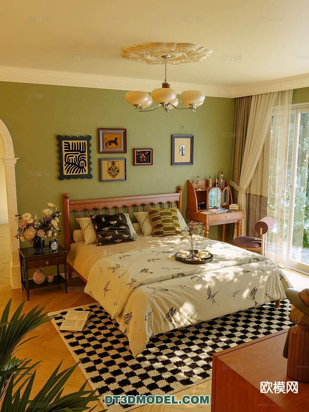 Bedroom - France Style - Interior 3D Scene - 095