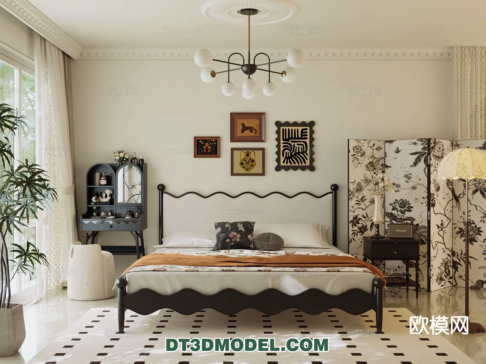 Bedroom - France Style - Interior 3D Scene - 097