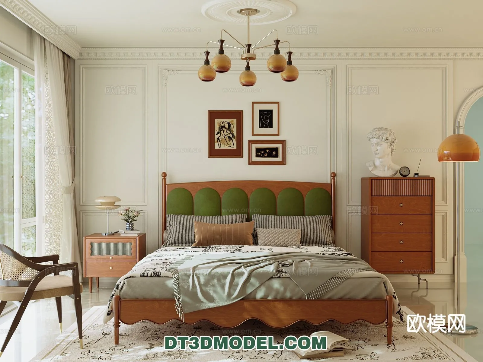 Bedroom - France Style - Interior 3D Scene - 100