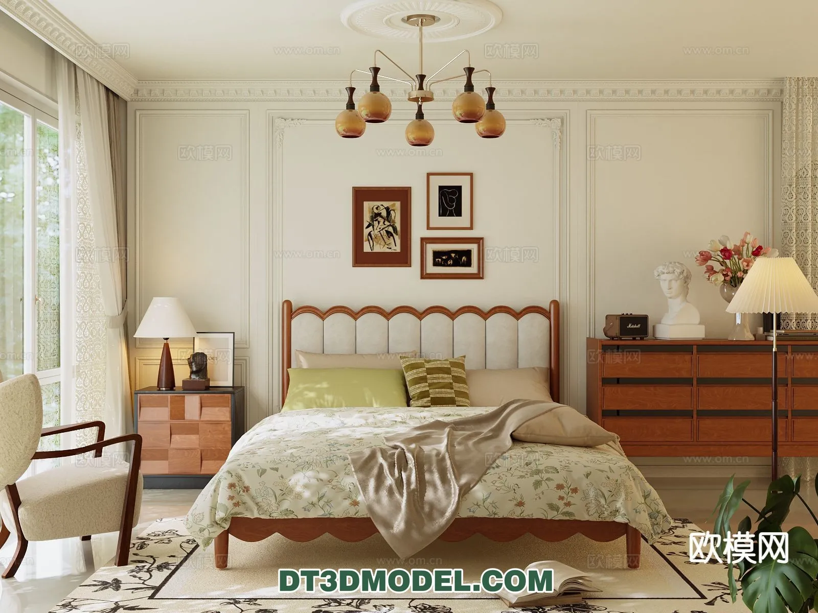 Bedroom - France Style - Interior 3D Scene - 101