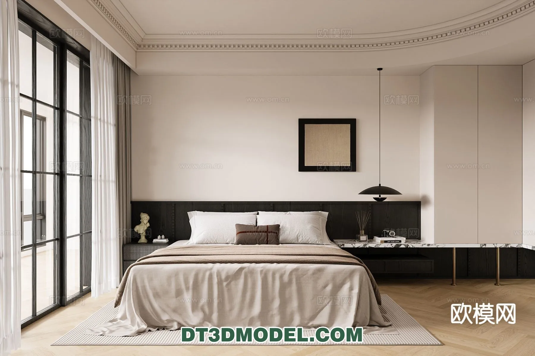 Bedroom - France Style - Interior 3D Scene - 104