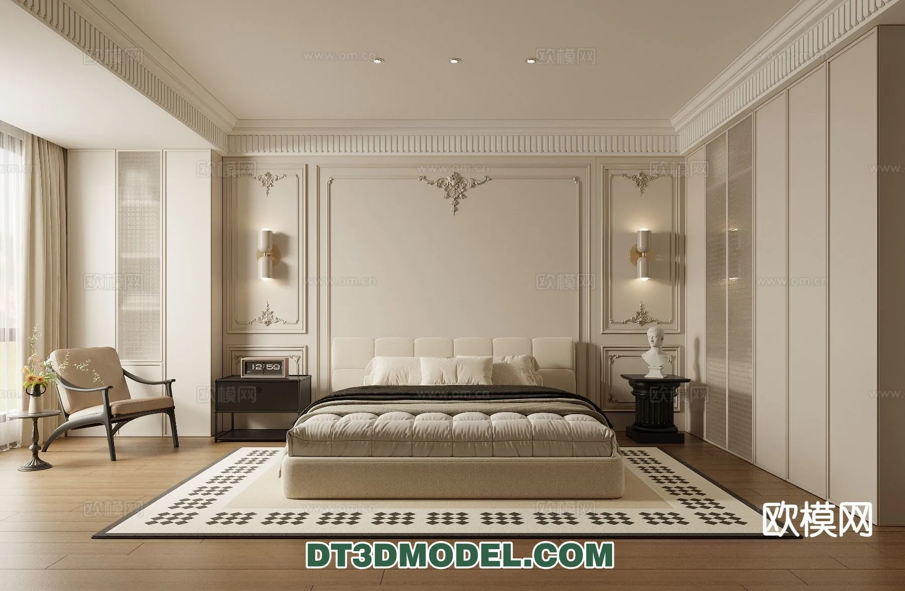 Bedroom - France Style - Interior 3D Scene - 105