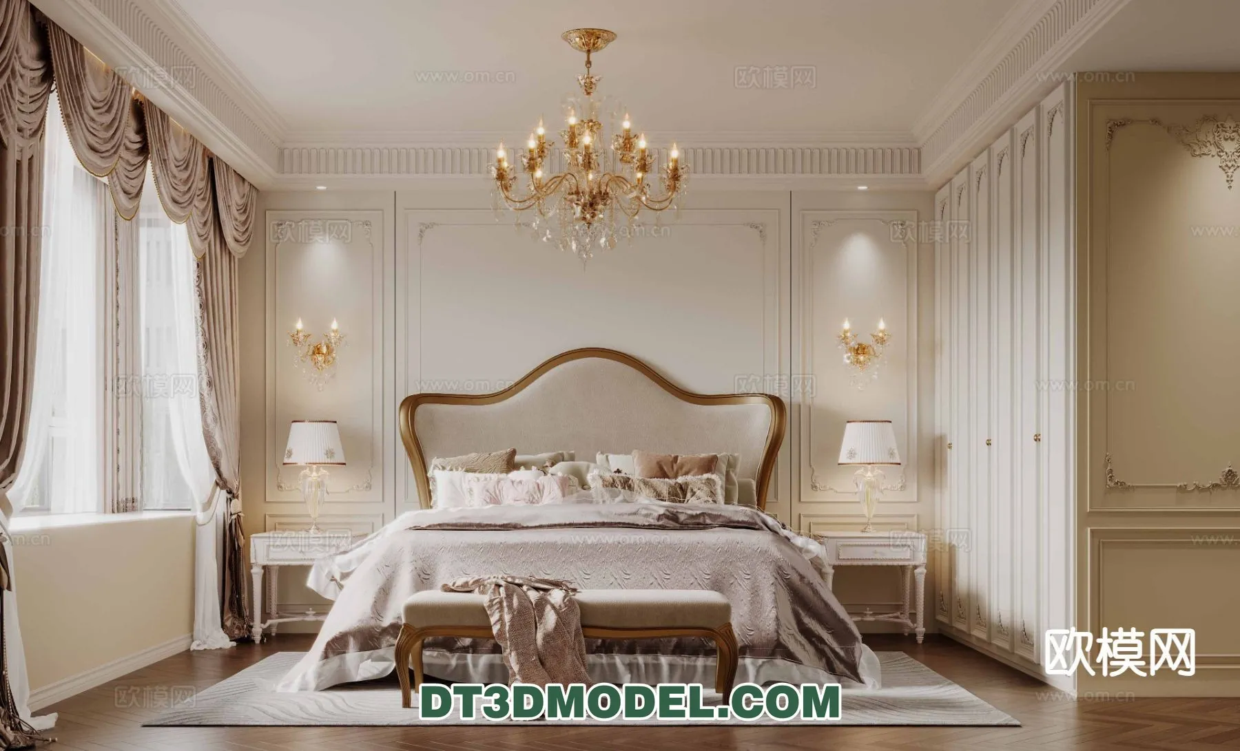 Bedroom - France Style - Interior 3D Scene - 106