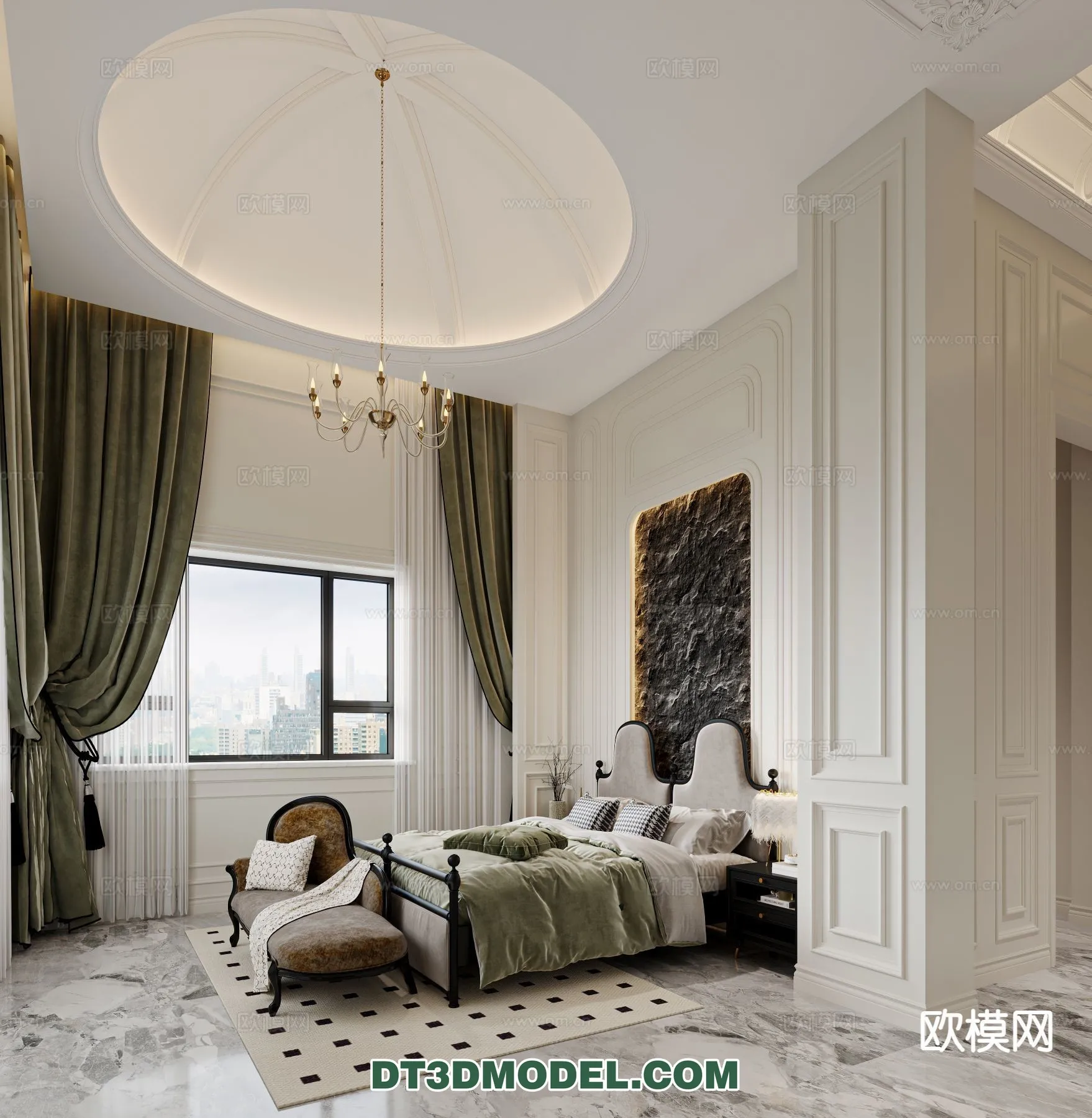 Bedroom - France Style - Interior 3D Scene - 109