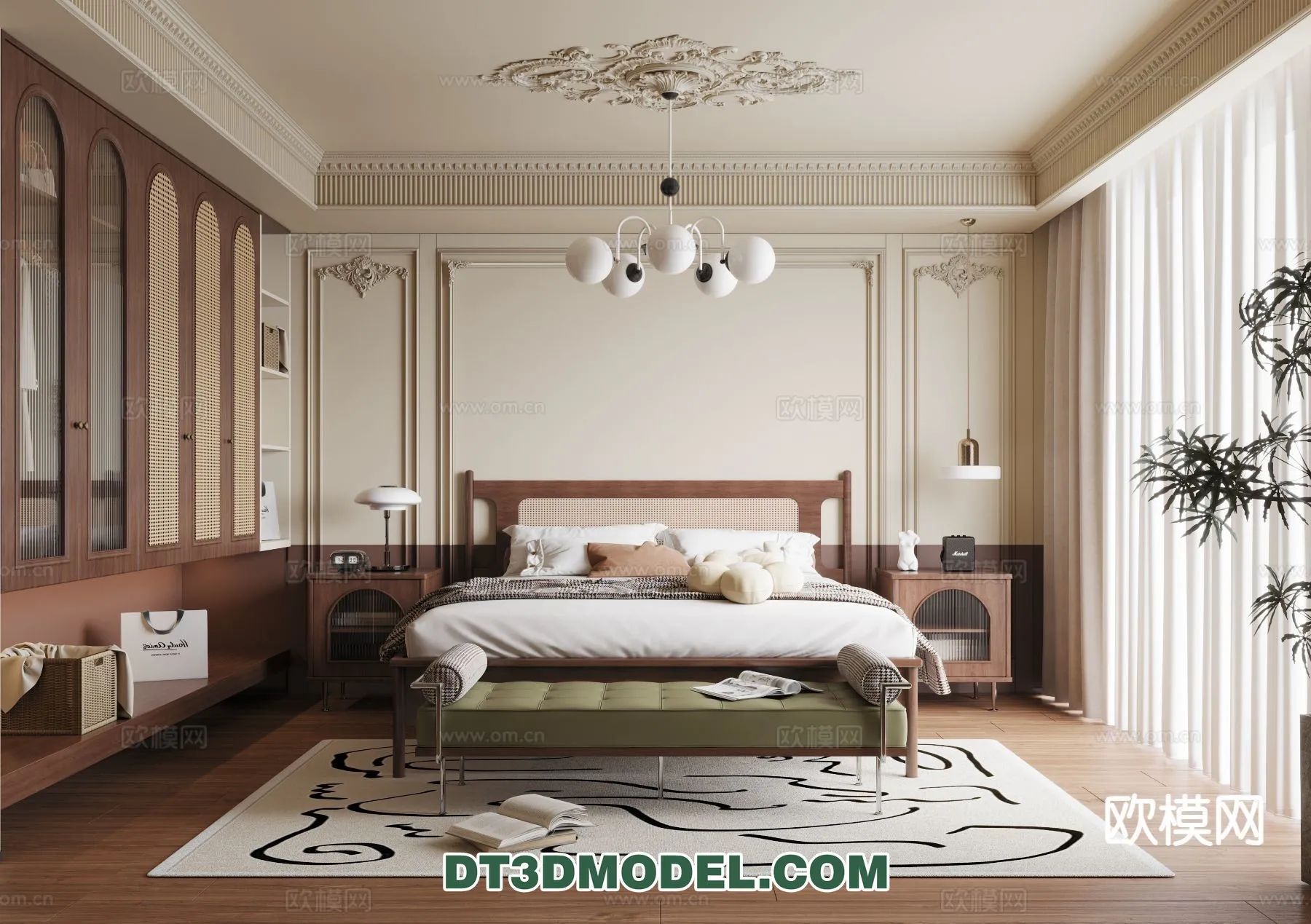 Bedroom - France Style - Interior 3D Scene - 110