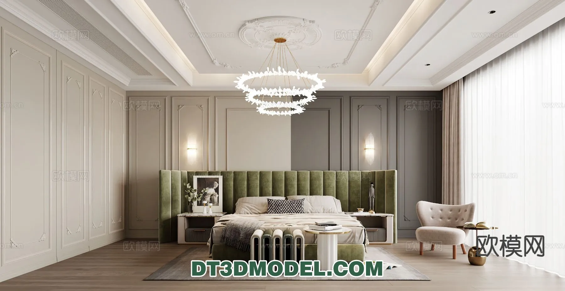 Bedroom - France Style - Interior 3D Scene - 111