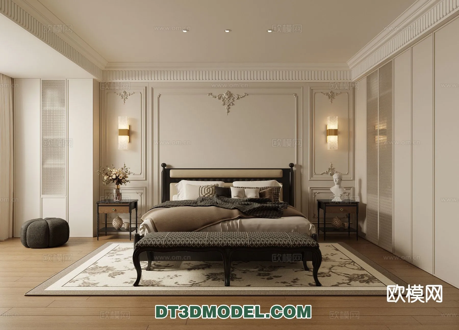Bedroom - France Style - Interior 3D Scene - 112