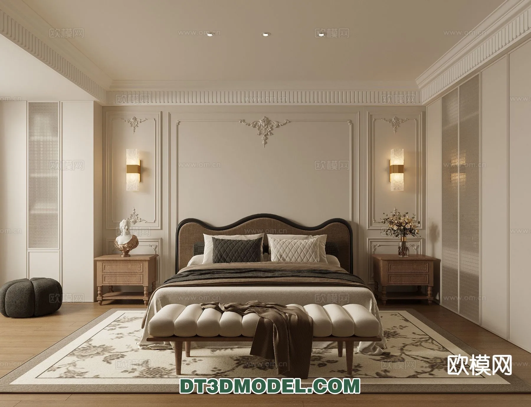 Bedroom - France Style - Interior 3D Scene - 113
