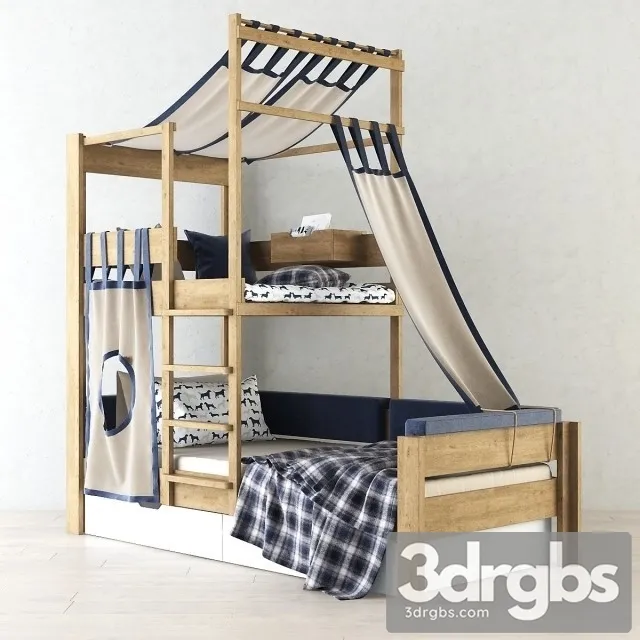Bedroom Kid 02 3D Model Free