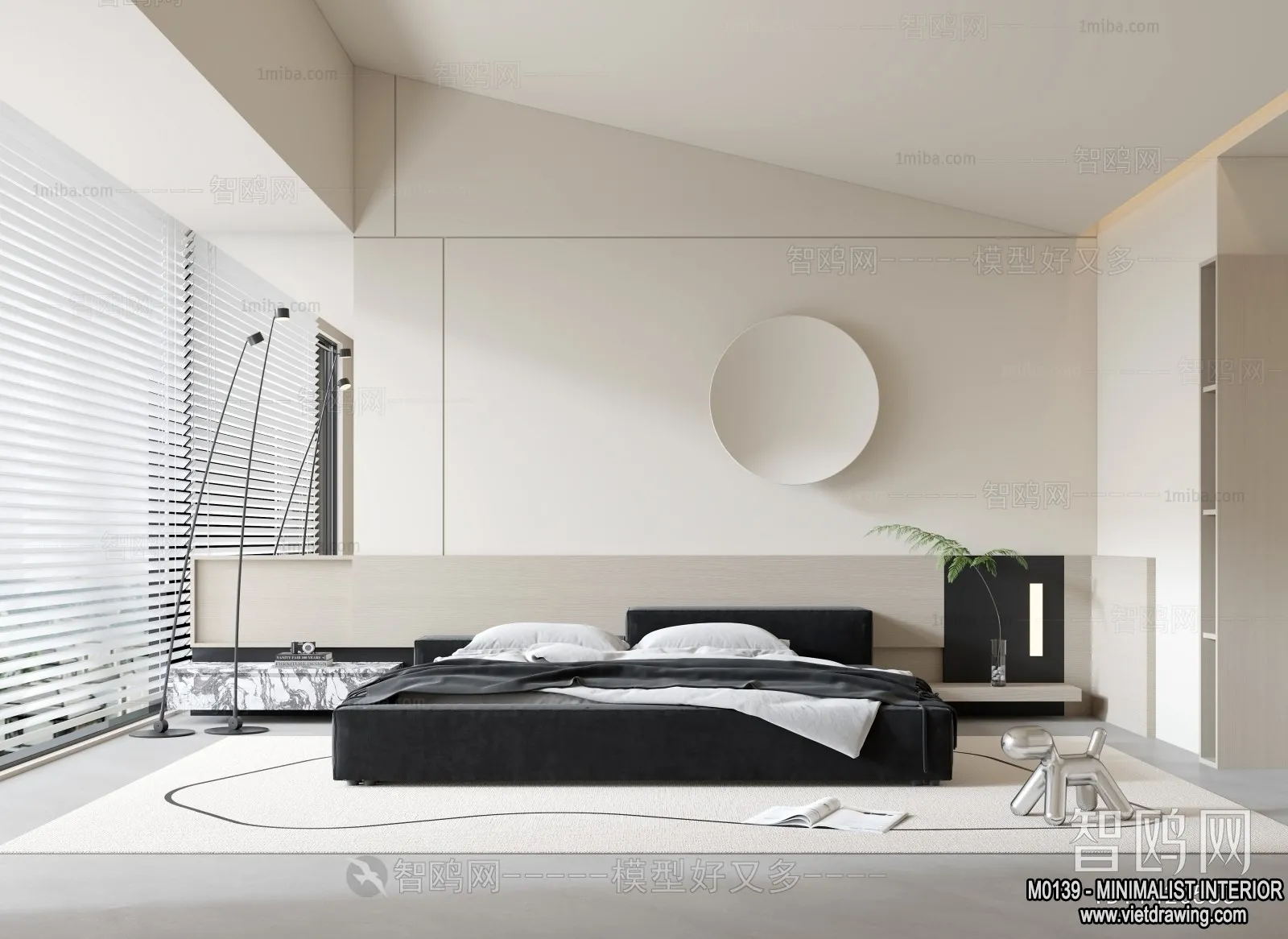 Bedroom - Minimalist Style - 3D Interior Scene - 003