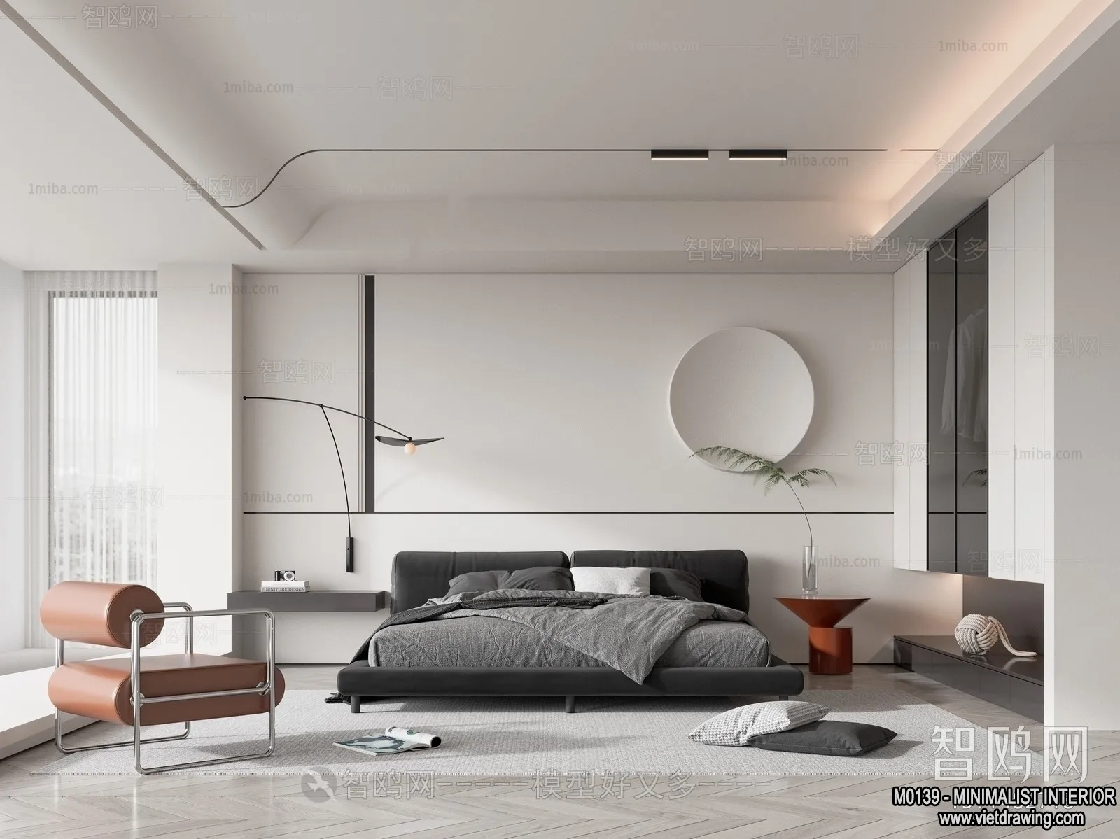 Bedroom - Minimalist Style - 3D Interior Scene - 004