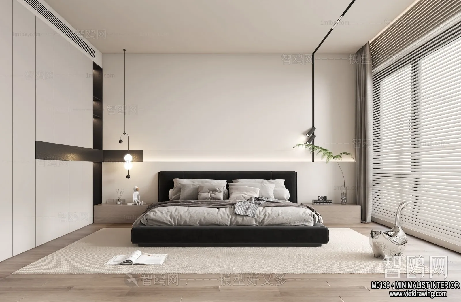 Bedroom - Minimalist Style - 3D Interior Scene - 005