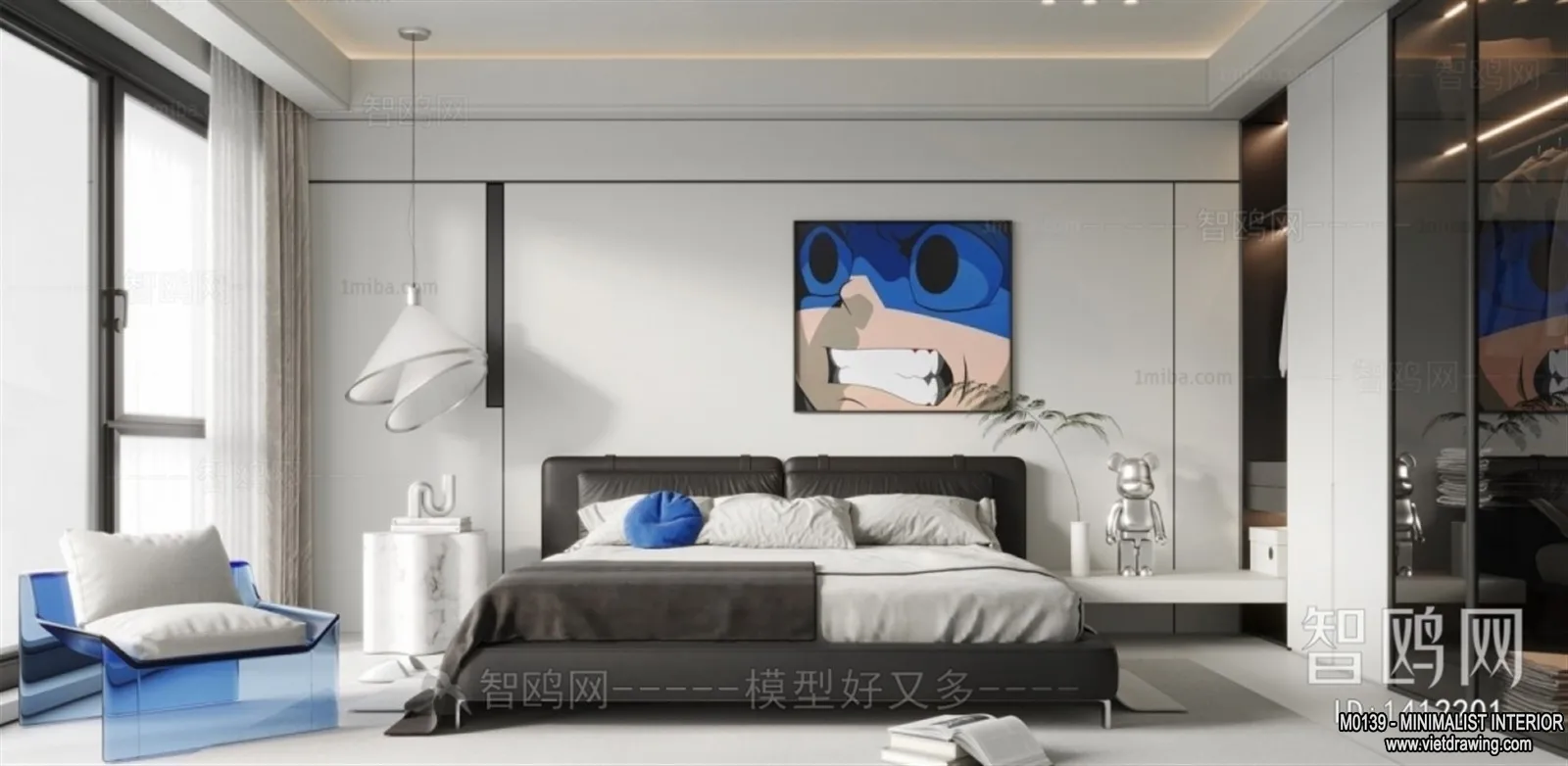 Bedroom - Minimalist Style - 3D Interior Scene - 007