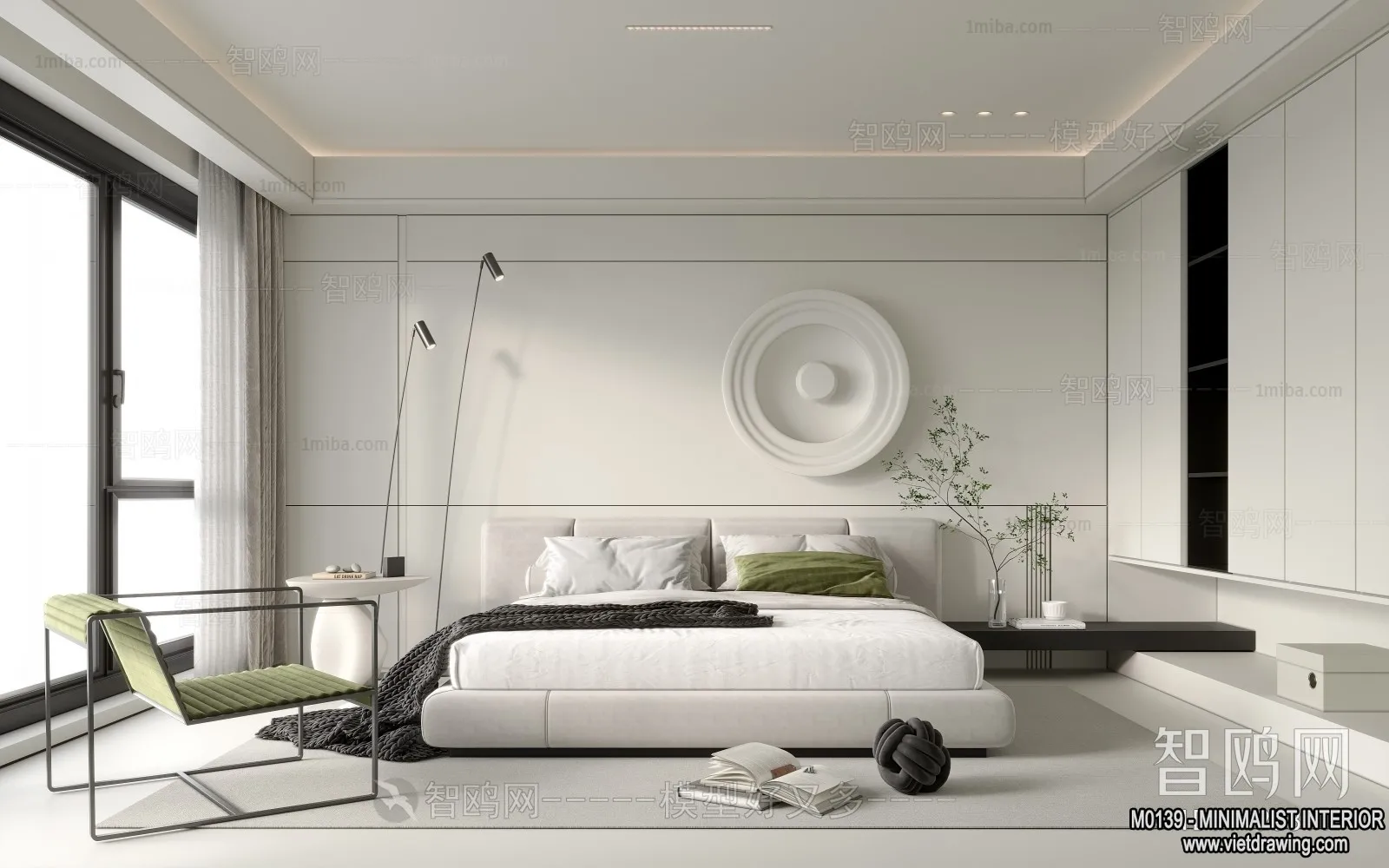 Bedroom - Minimalist Style - 3D Interior Scene - 008
