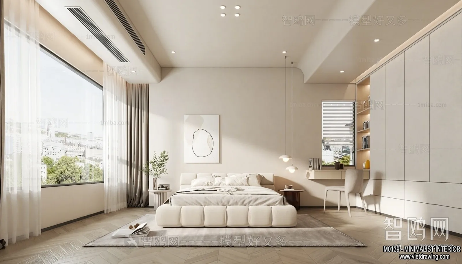 Bedroom - Minimalist Style - 3D Interior Scene - 009