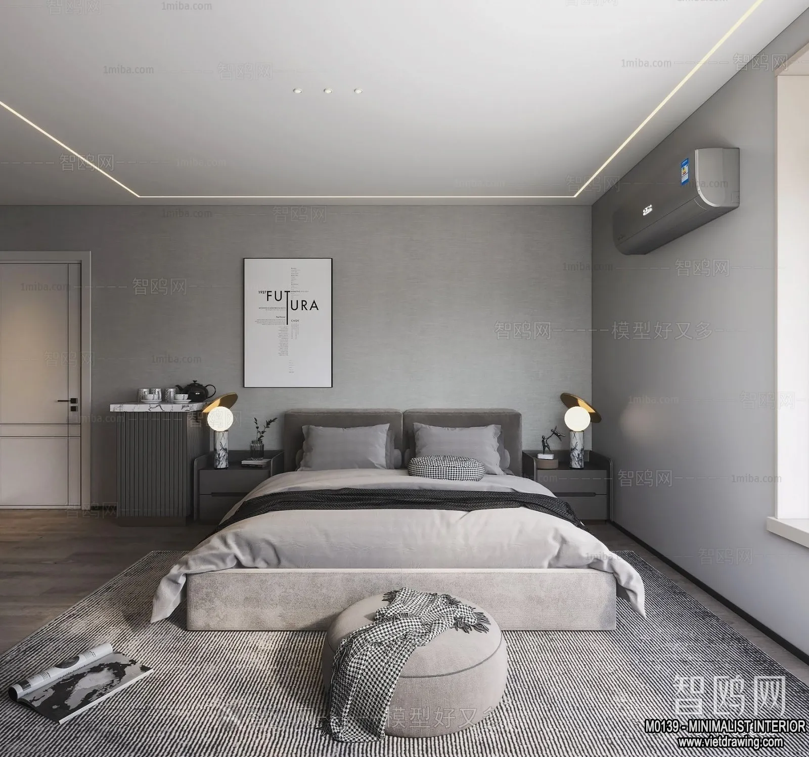 Bedroom - Minimalist Style - 3D Interior Scene - 012