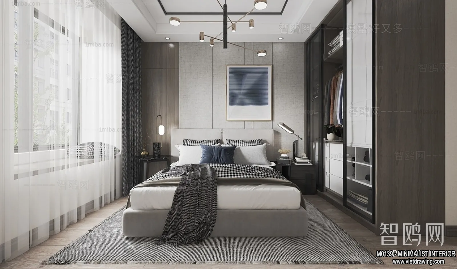 Bedroom - Minimalist Style - 3D Interior Scene - 017