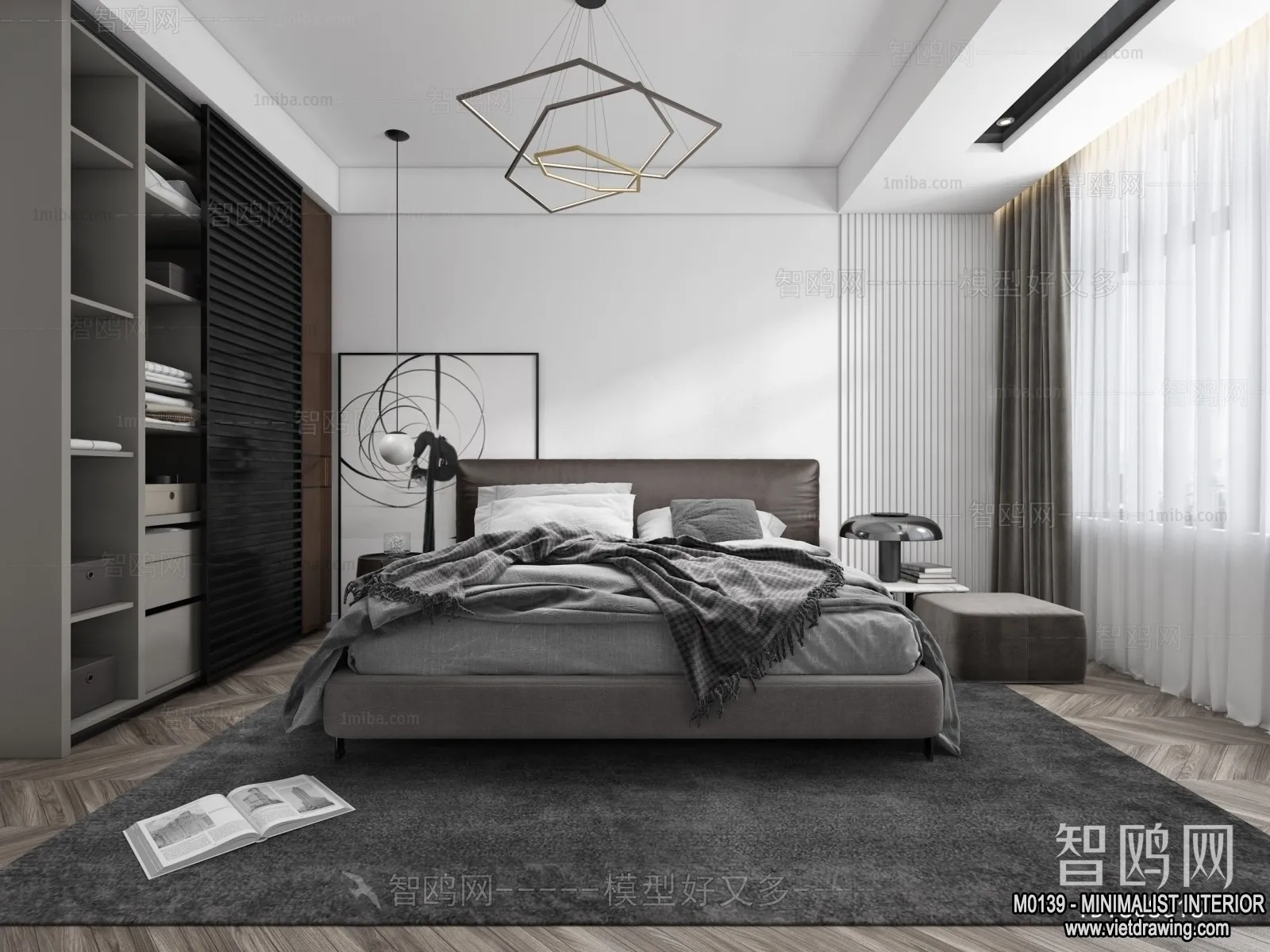 Bedroom - Minimalist Style - 3D Interior Scene - 019
