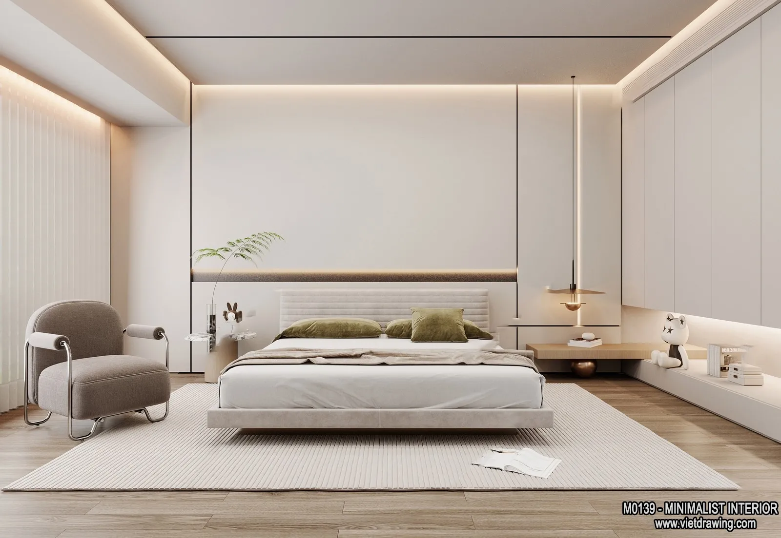 Bedroom - Minimalist Style - 3D Interior Scene - 022