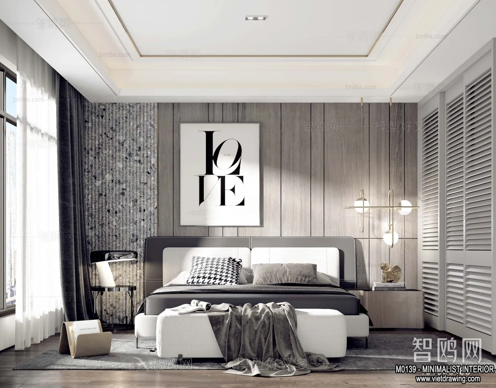 Bedroom - Minimalist Style - 3D Interior Scene - 023