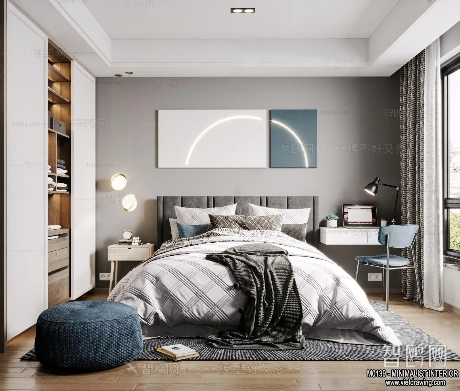 Bedroom - Minimalist Style - 3D Interior Scene - 028