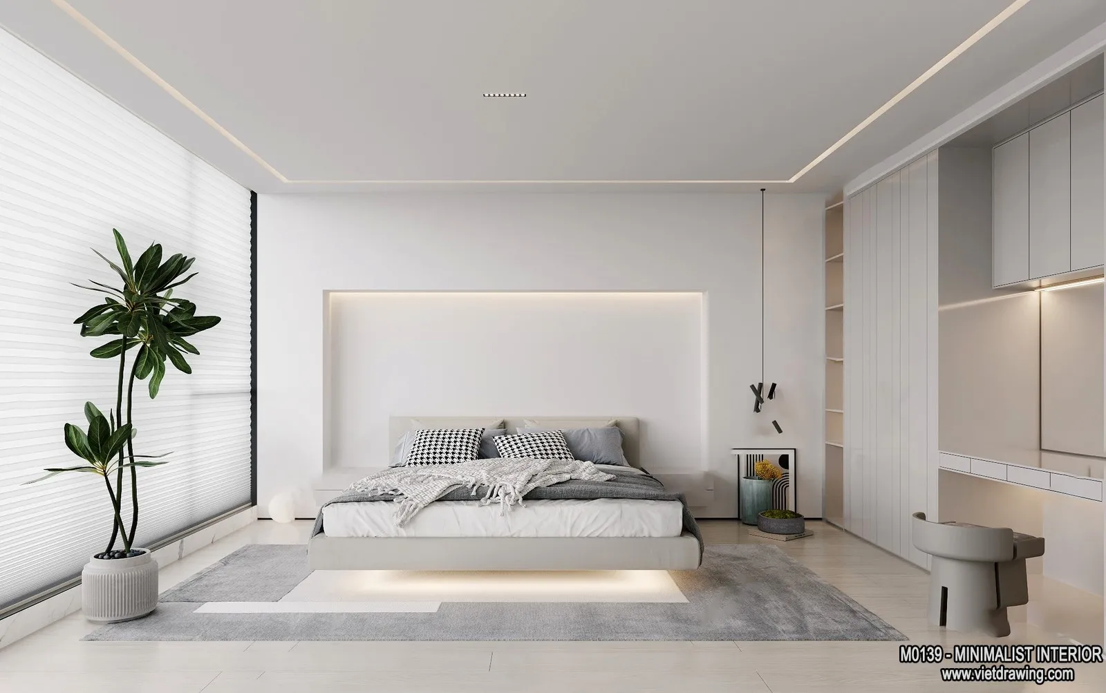 Bedroom - Minimalist Style - 3D Interior Scene - 033