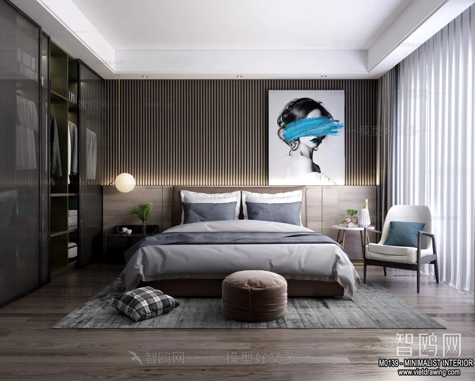Bedroom - Minimalist Style - 3D Interior Scene - 034