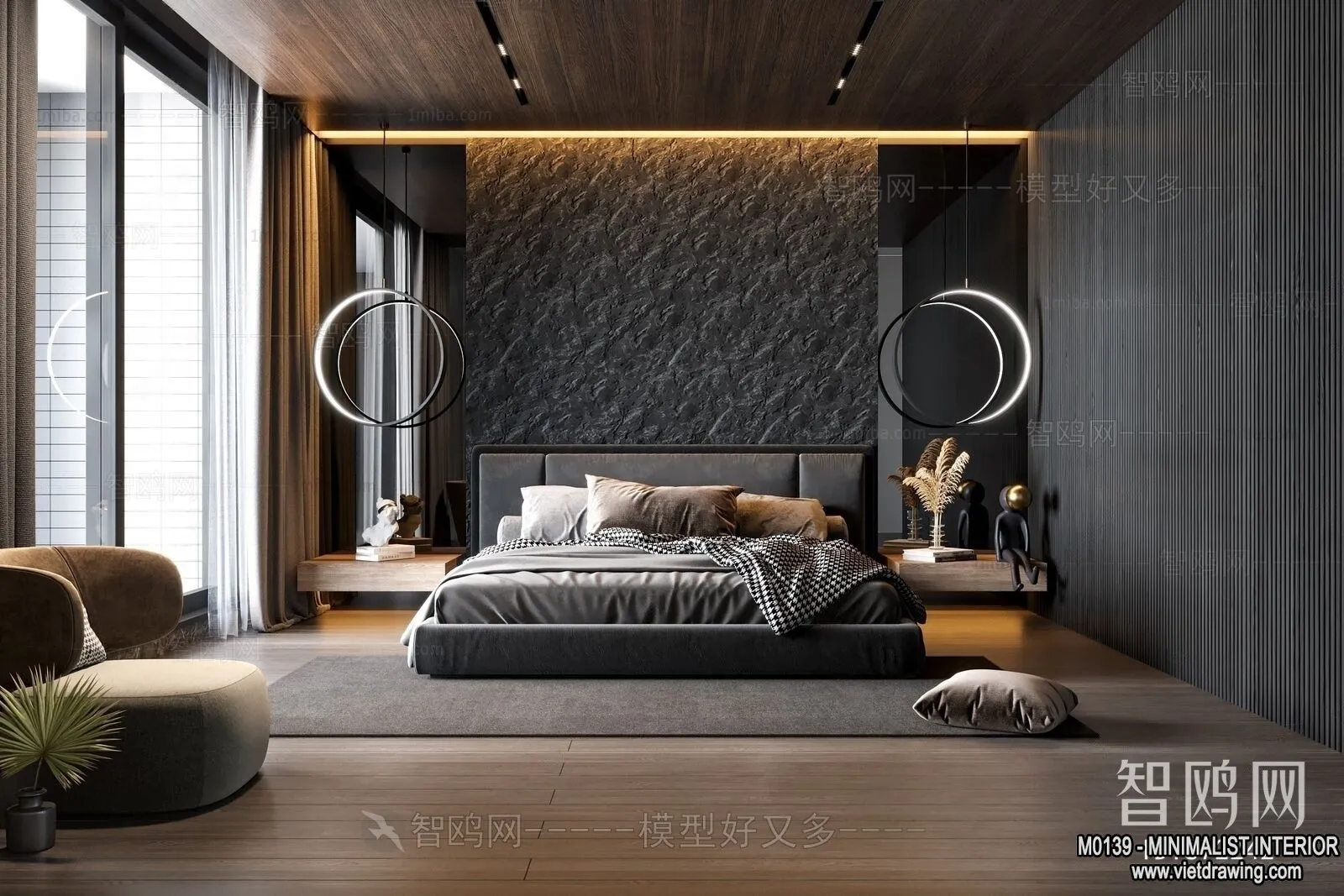 Bedroom - Minimalist Style - 3D Interior Scene - 037