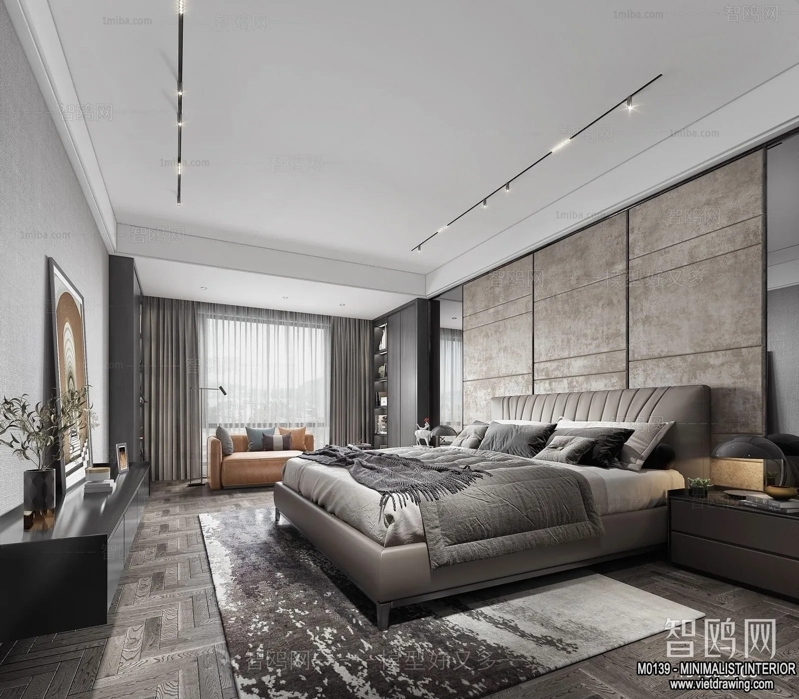 Bedroom - Minimalist Style - 3D Interior Scene - 038