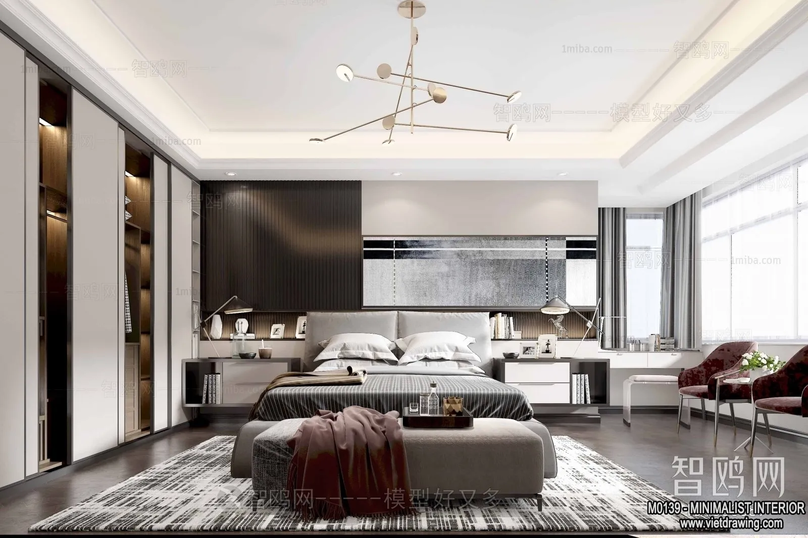 Bedroom - Minimalist Style - 3D Interior Scene - 039