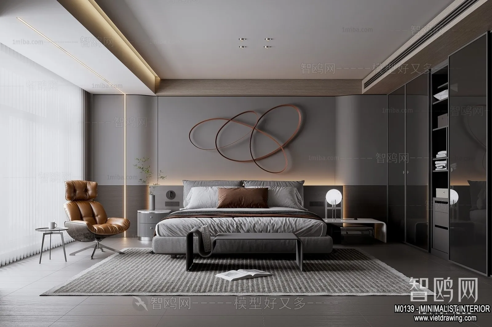 Bedroom - Minimalist Style - 3D Interior Scene - 047