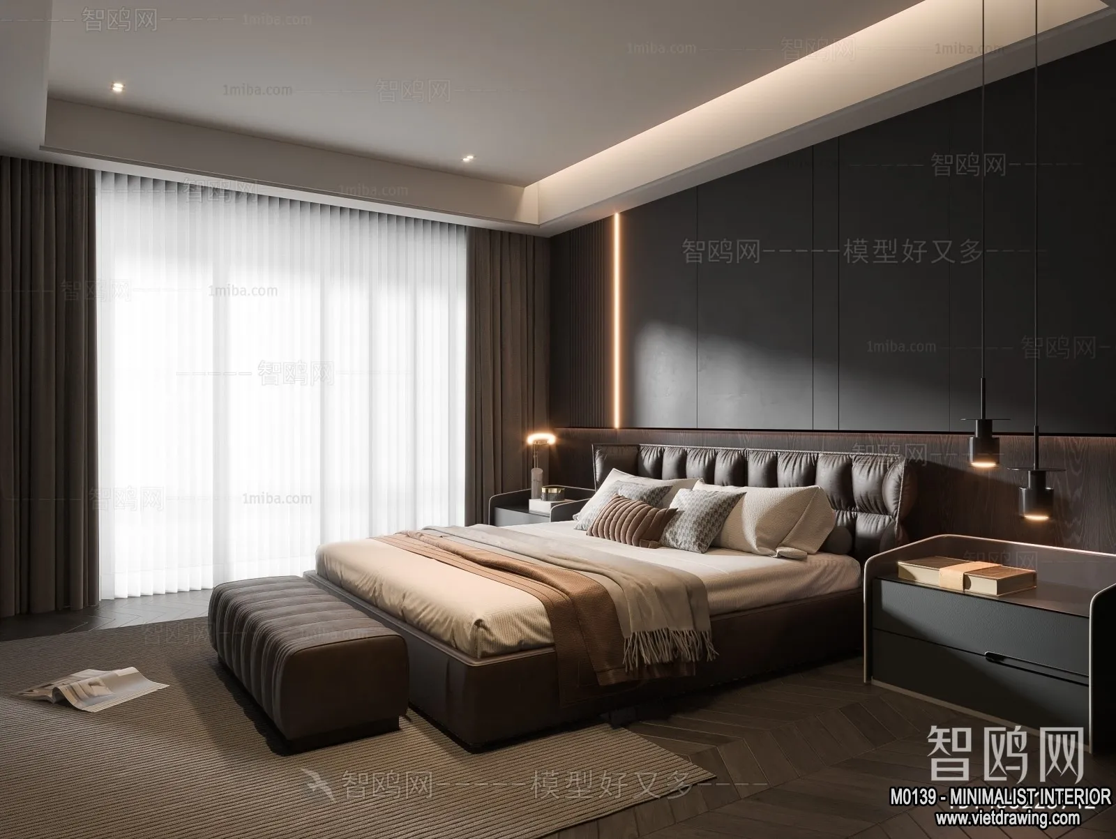 Bedroom - Minimalist Style - 3D Interior Scene - 051