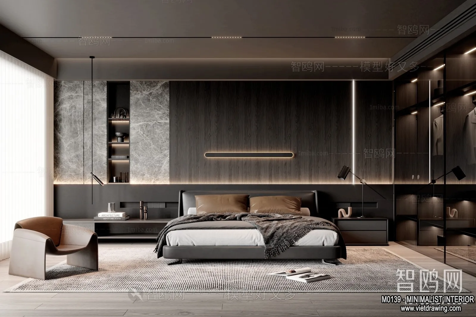 Bedroom - Minimalist Style - 3D Interior Scene - 052