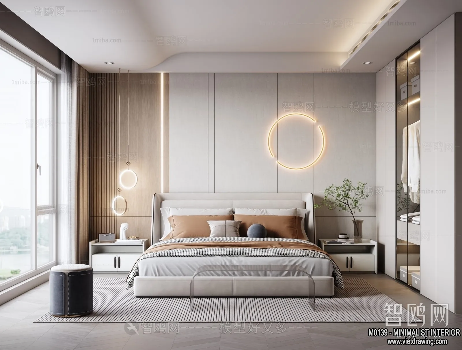 Bedroom - Minimalist Style - 3D Interior Scene - 054