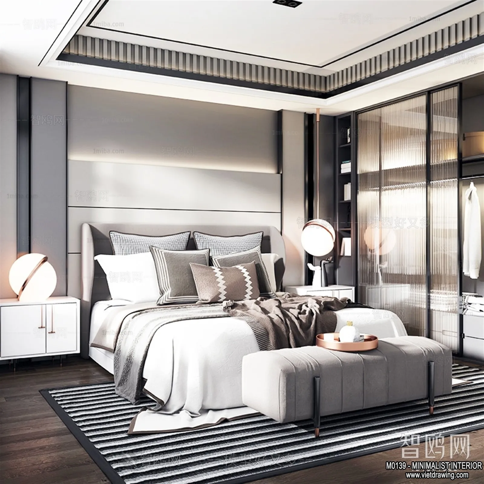Bedroom - Minimalist Style - 3D Interior Scene - 059