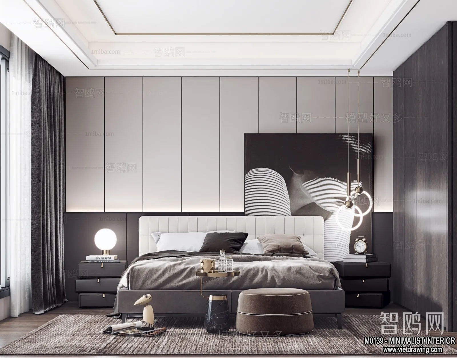 Bedroom - Minimalist Style - 3D Interior Scene - 061