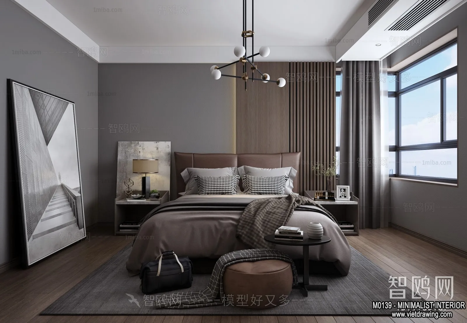 Bedroom - Minimalist Style - 3D Interior Scene - 065