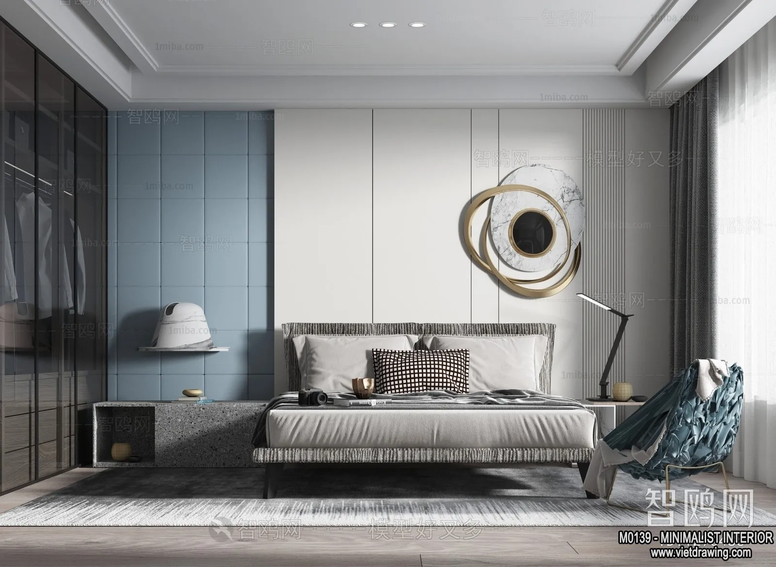 Bedroom - Minimalist Style - 3D Interior Scene - 071