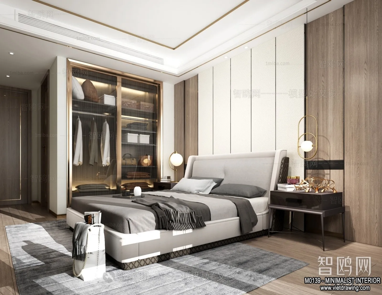 Bedroom - Minimalist Style - 3D Interior Scene - 073