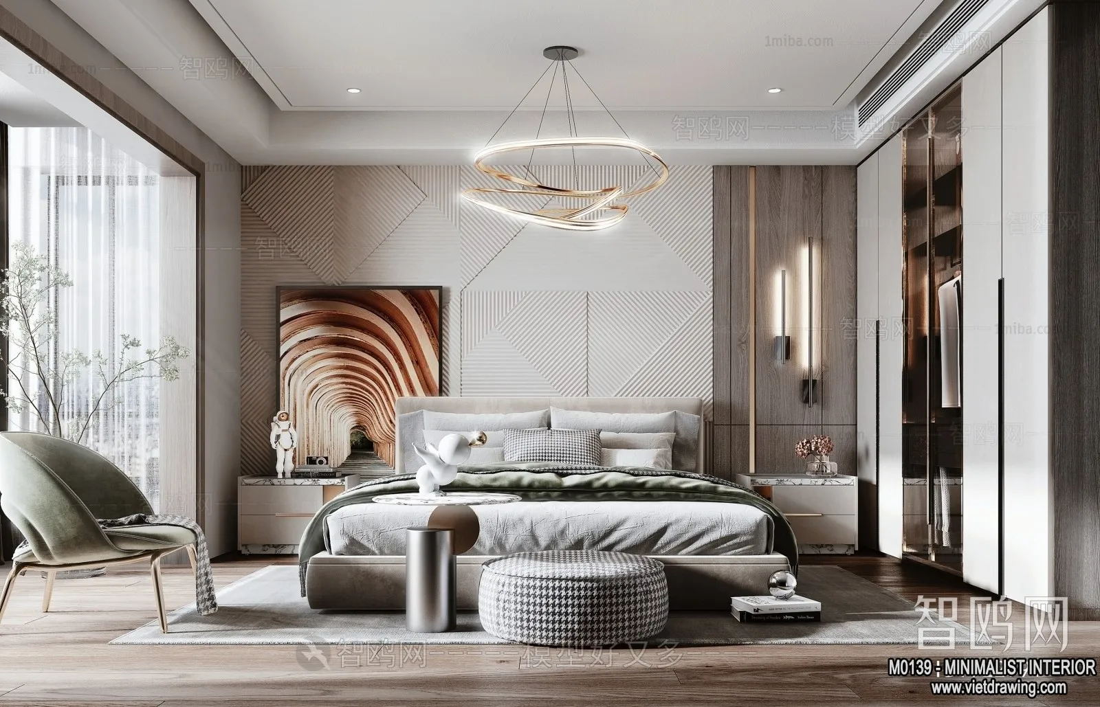 Bedroom - Minimalist Style - 3D Interior Scene - 075