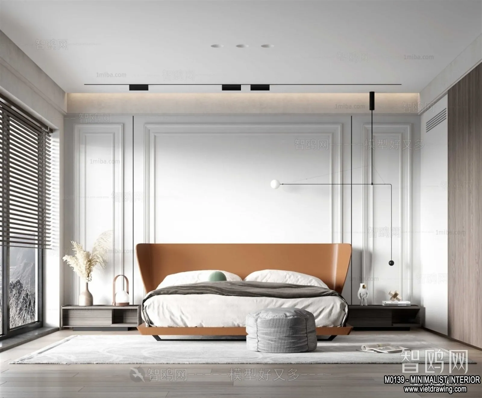Bedroom - Minimalist Style - 3D Interior Scene - 080
