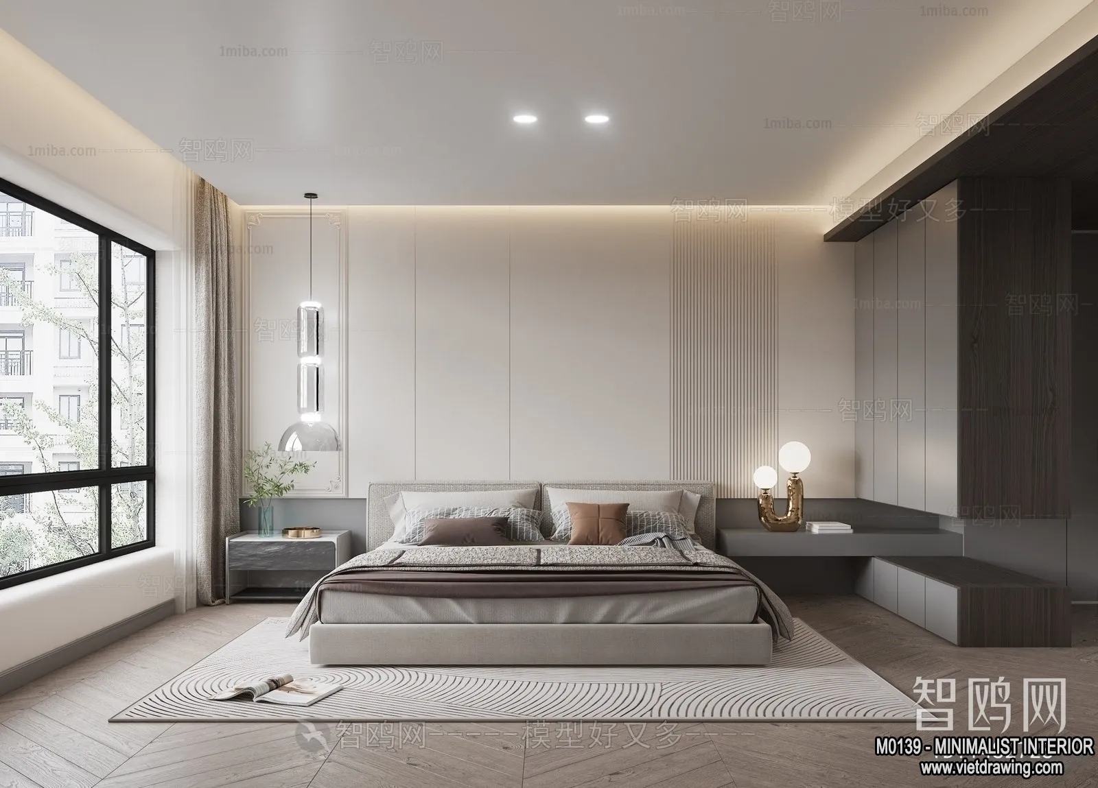 Bedroom - Minimalist Style - 3D Interior Scene - 082