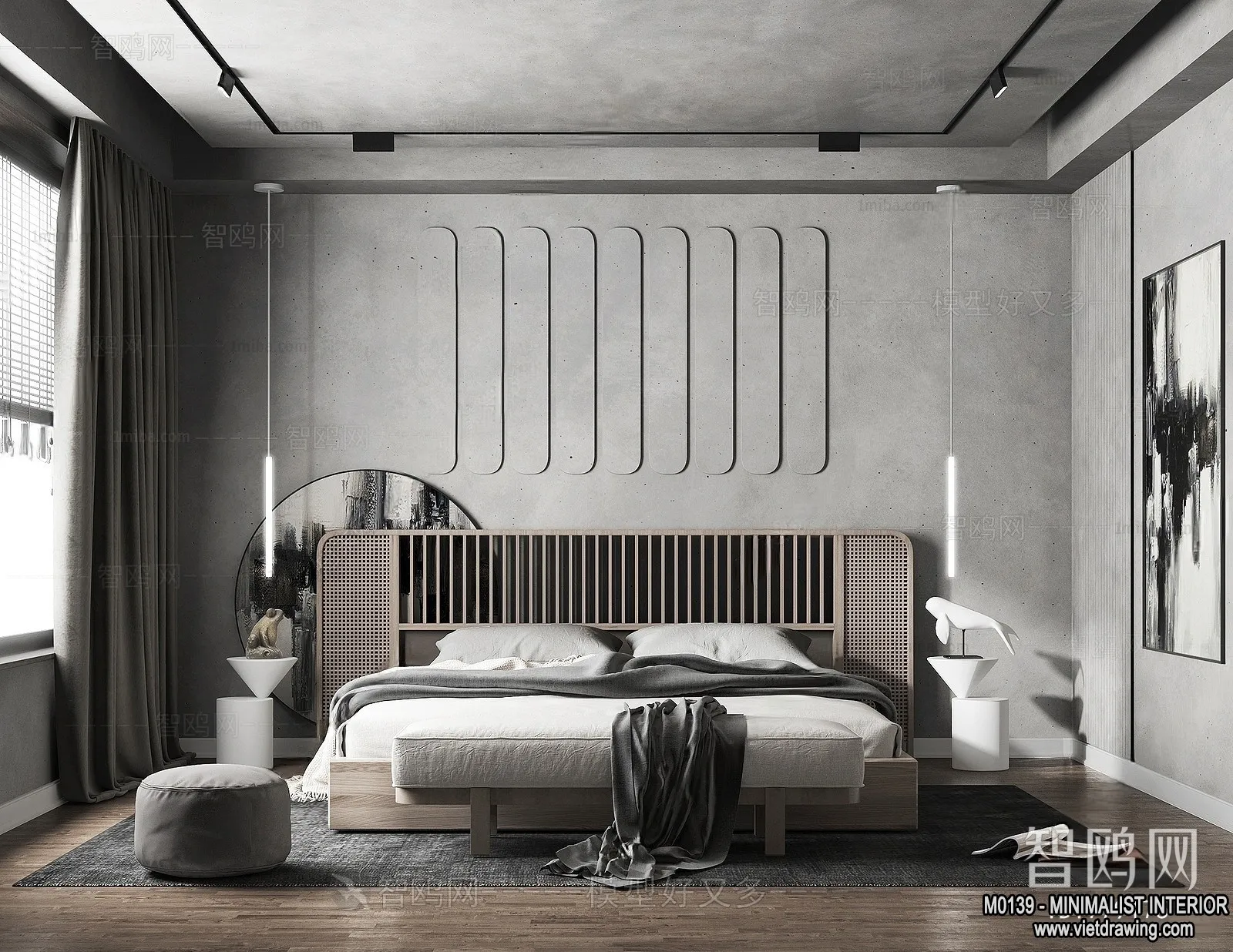 Bedroom - Minimalist Style - 3D Interior Scene - 084