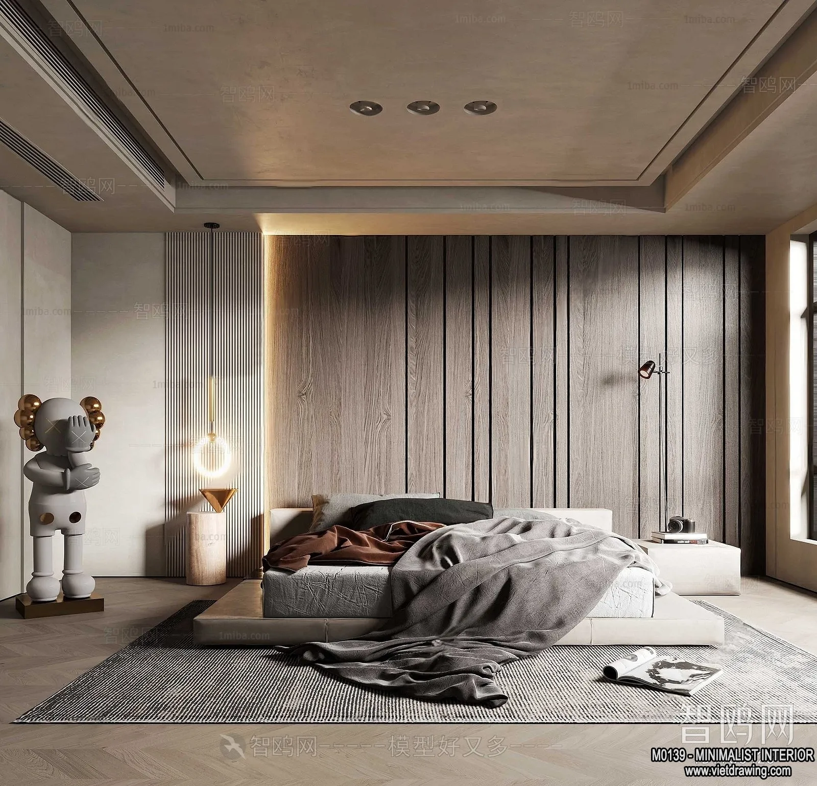 Bedroom - Minimalist Style - 3D Interior Scene - 087