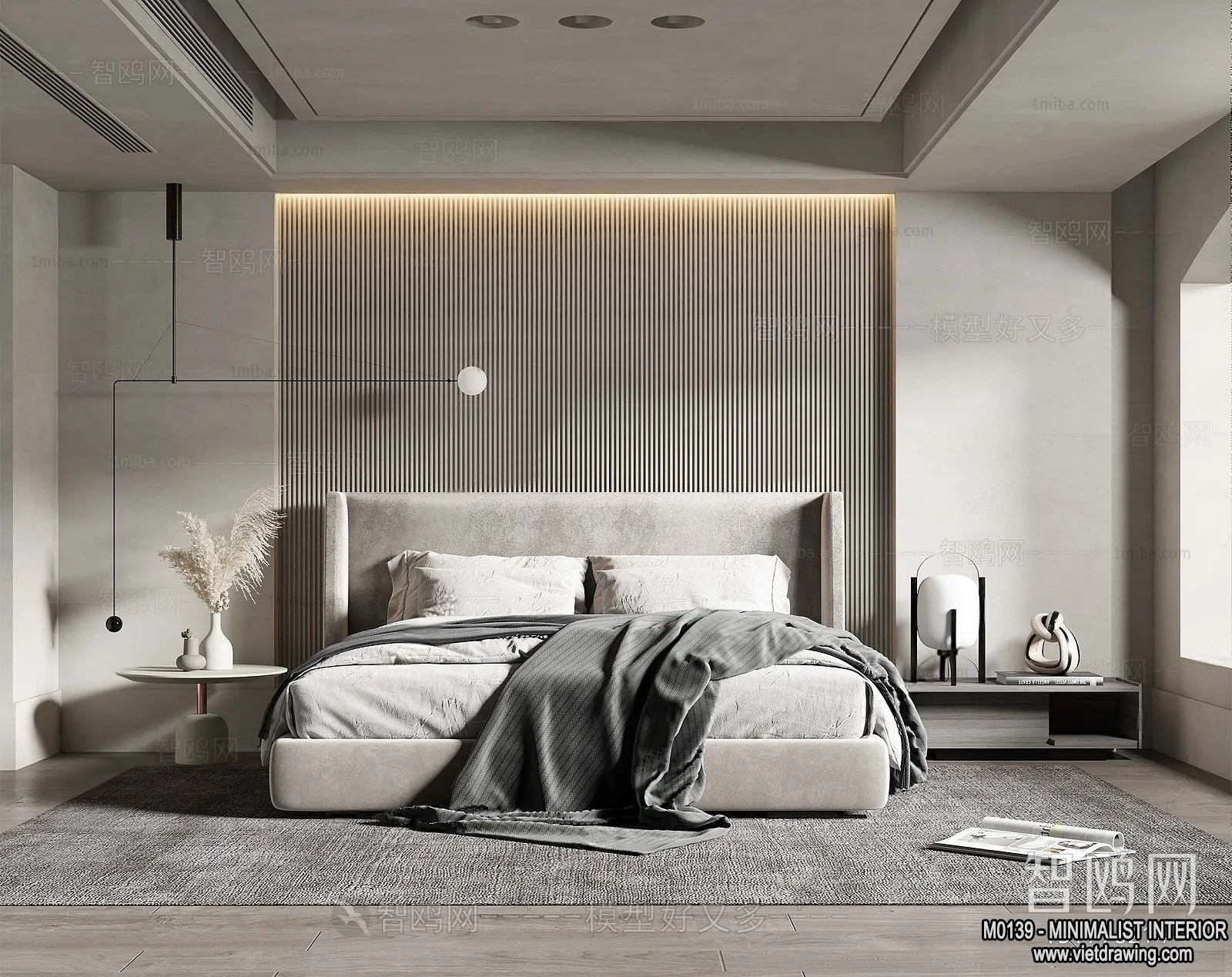 Bedroom - Minimalist Style - 3D Interior Scene - 089