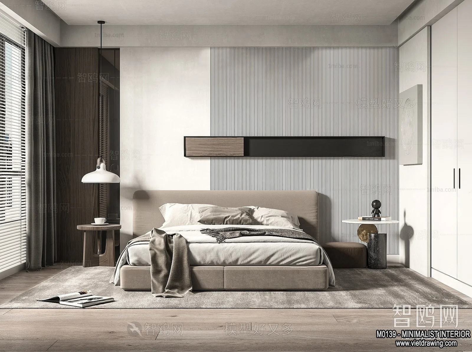 Bedroom - Minimalist Style - 3D Interior Scene - 091