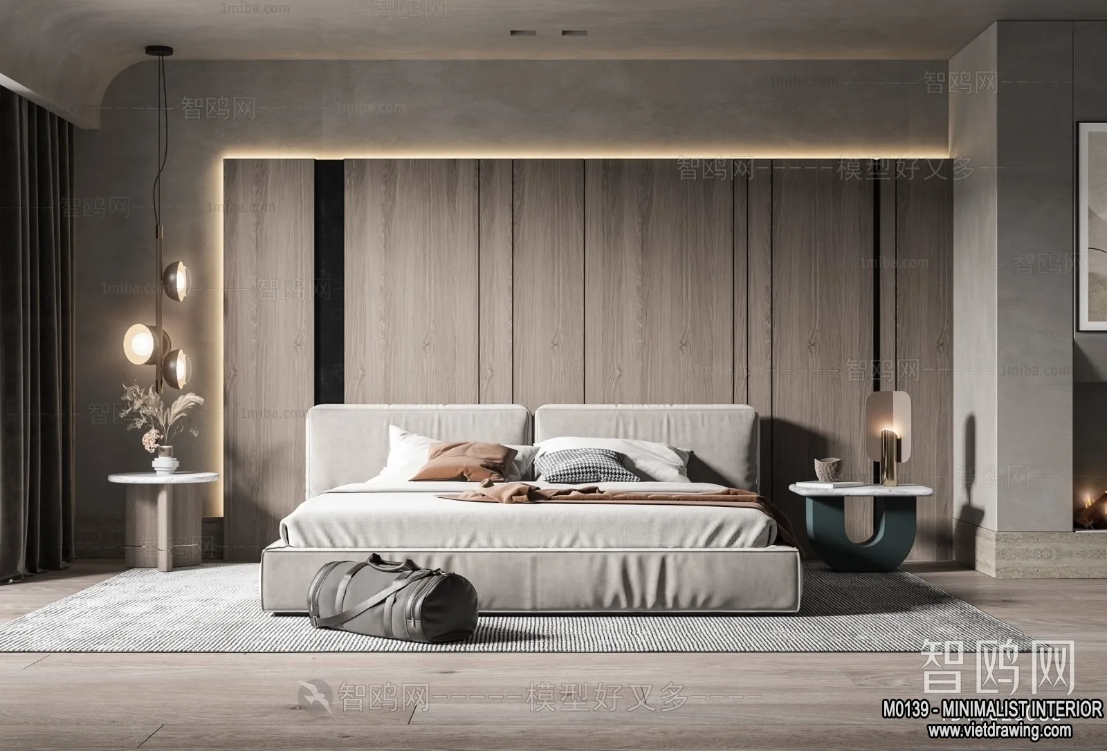Bedroom - Minimalist Style - 3D Interior Scene - 096
