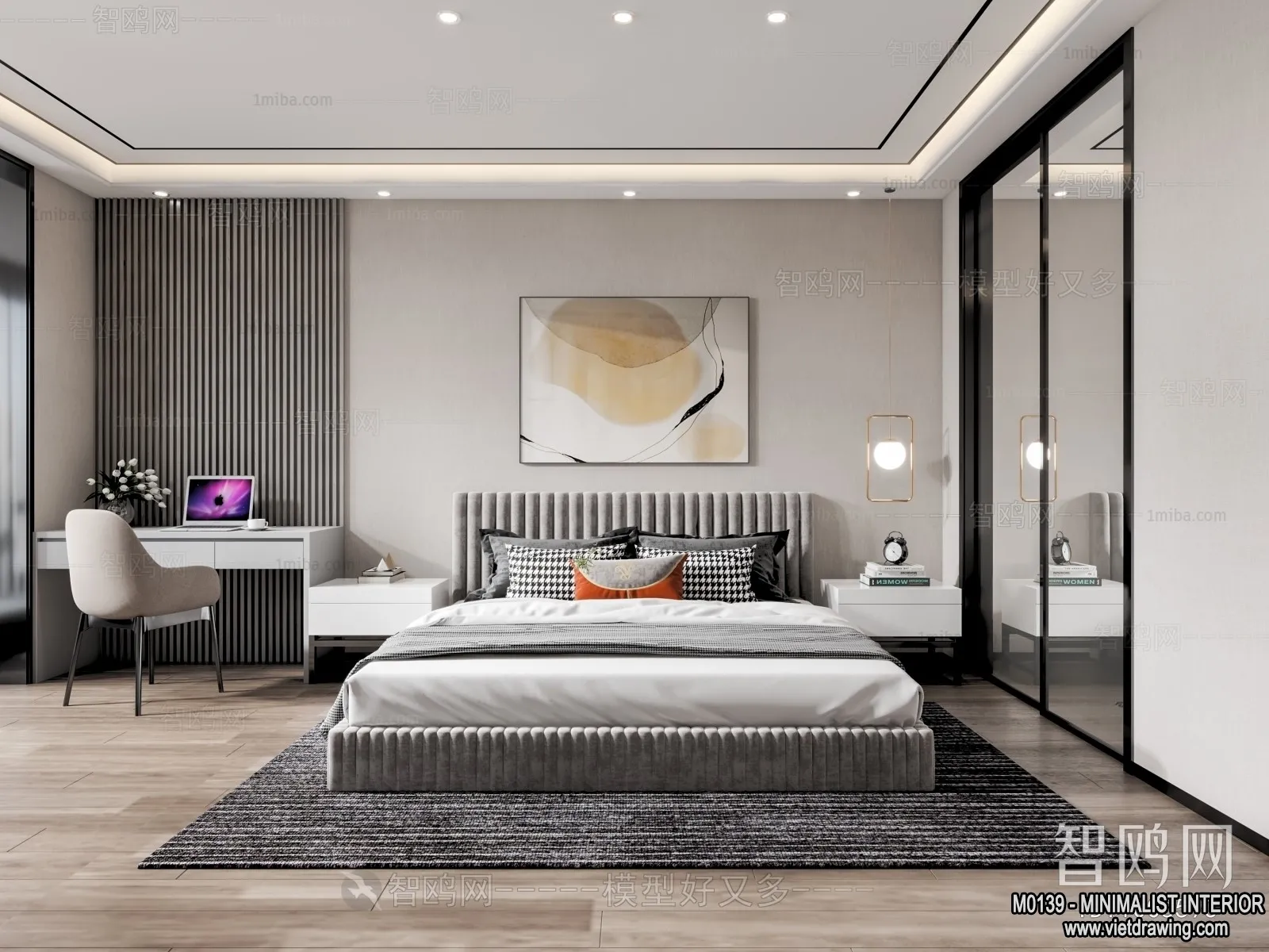 Bedroom - Minimalist Style - 3D Interior Scene - 099