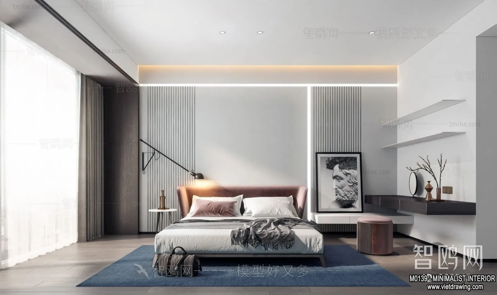 Bedroom - Minimalist Style - 3D Interior Scene - 101