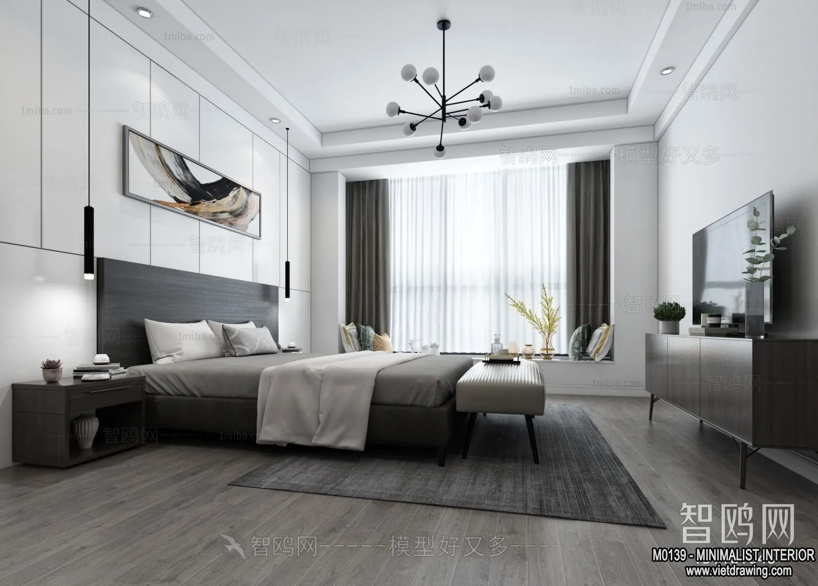 Bedroom - Minimalist Style - 3D Interior Scene - 104